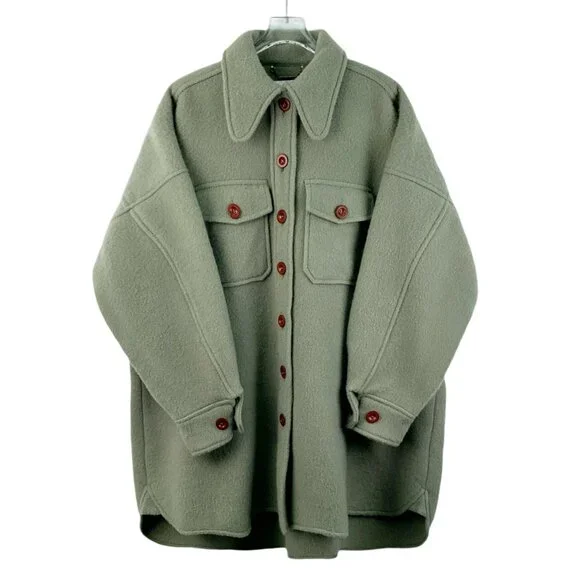 Chloe | Jackets & Coats | Dw286 Chloe Green Wool Lapel